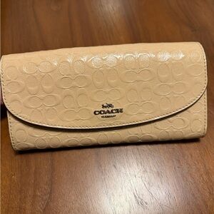 Coach Beige Logo Wallet